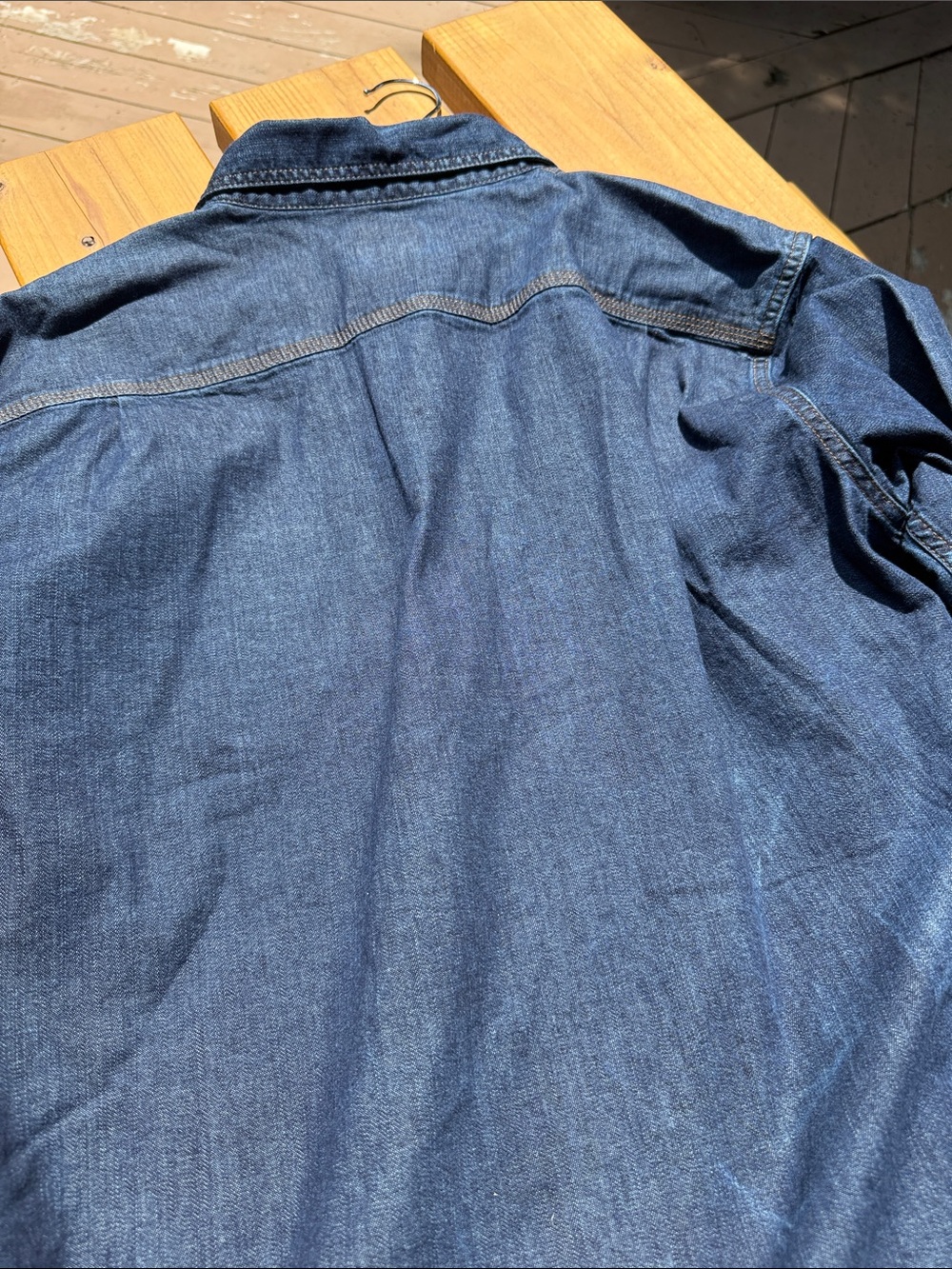 L.L. Bean Men's Indigo Blue Denim Button-Down Shirt - Picture 5 of 5